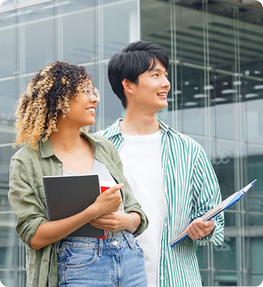 two young people with successful careers